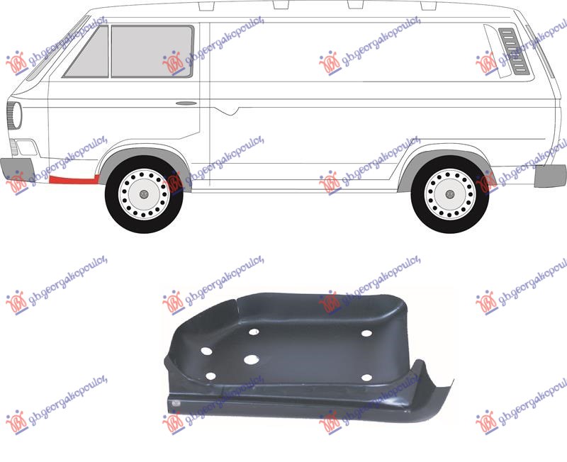 GAZISTE PREDNJIH VRATA VW TRANSPORTER 1979-1991 (T3) (25/24)