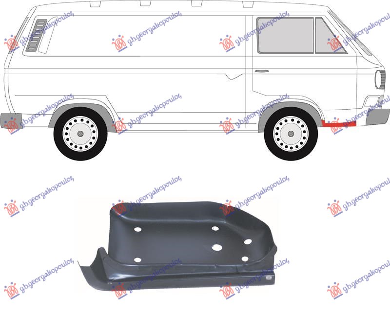 GAZISTE PREDNJIH VRATA VW TRANSPORTER 1979-1991 (T3) (25/24)