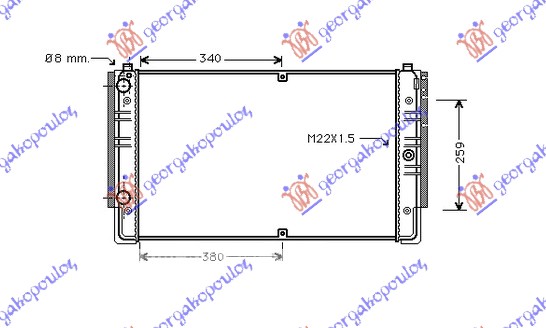 HLADNJAK MOTORA 1.9TD/2.0/2.4D (MAN/AUTO) (+/-AC) (72x41.5) VW CARAVELLE 1997-2003