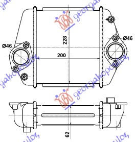HLADNJAK INTERKULERA 2.2 DI DIZEL (200x230x62) MAZDA 6 2008-2013 (GH/GJ/GL)