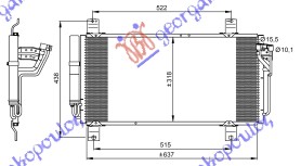 HLADNJAK KLIME BENZIN/DIZEL (640x320x16) MAZDA 6 2008-2013 (GH/GJ/GL)