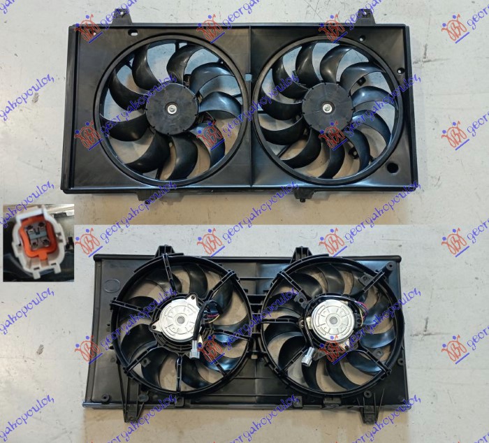 VENTILATOR (DUPLI) KOMPLET (1.8/2.0 BENZIN - 2.2 CRDT DIZEL) (4+4 PIN) MAZDA 6 2008-2013 (GH/GJ/GL)