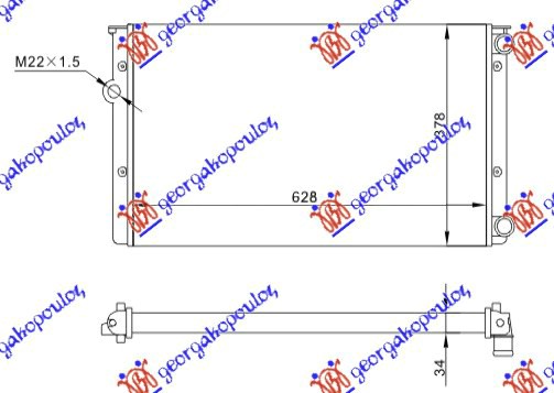 HLADNJAK MOTORA 1.6/1.8/2.0 (63x38) VW GOLF 3 1992-1998 (1H1/1H5)