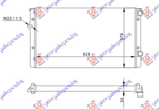 HLADNJAK MOTORA 1.9 TD (63x38) VW GOLF 3 1992-1998 (1H1/1H5)