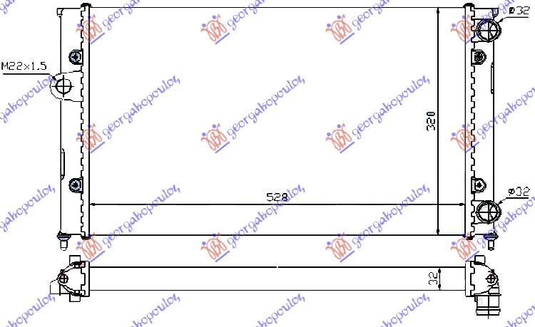 HLADNJAK MOTORA 1.8i 8V (52.5x32) VW GOLF 3 1992-1998 (1H1/1H5)