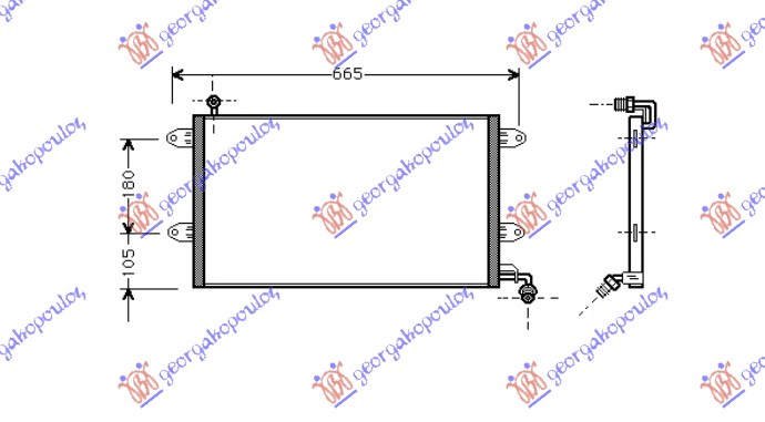 HLADNJAK KLIME (550x368x350) VW GOLF 3 1992-1998 (1H1/1H5)