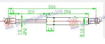 AMORTIZER GEPEK VRATA (500L-350N) VW GOLF 3 1992-1998 (1H1/1H5)