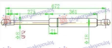 AMORTIZER GEPEK VRATA (672L-390N) CITROEN XSARA PICASSO 1999-2007 (N68)