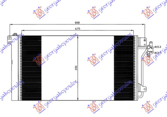 HLADNJAK KLIME BENZIN/DIZEL (680x39x16) VW TRANSPORTER 2003-2010 (T5) (7HA/7HH/7EA/7EH)