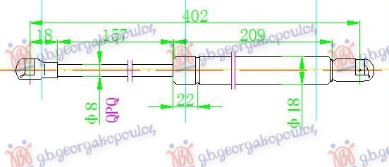 AMORTIZER HAUBE (405L-460N) VW CROSS TOURAN 2007-2010 (1T1/1T2)