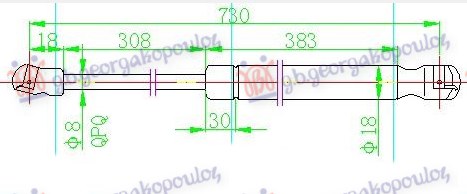 AMORTIZER HAUBE (728L-265N) VW GOLF 6 2008-2013 (5K1)