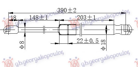 AMORTIZER GEPEK VRATA KARAVAN (390L-800N) KIA CEED 5D 2010-2013 (ED)