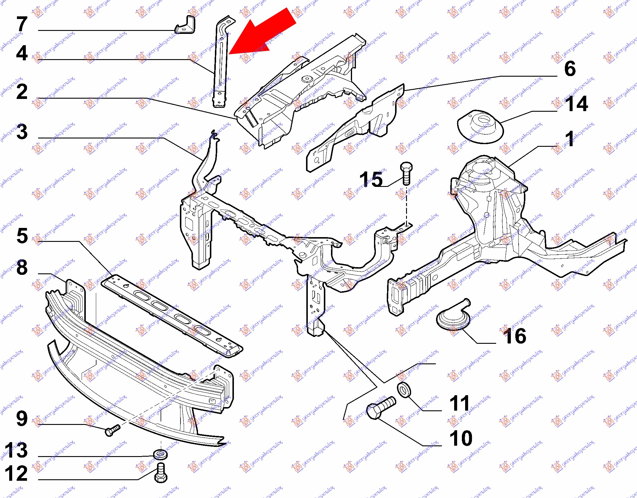 OKVIR FARA METALNI FIAT BRAVO 2007-2014 (198)