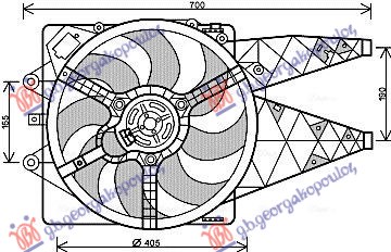VENTILATOR KOMPLET (1.4cc DIZEL) FIAT BRAVO 2007-2014 (198)