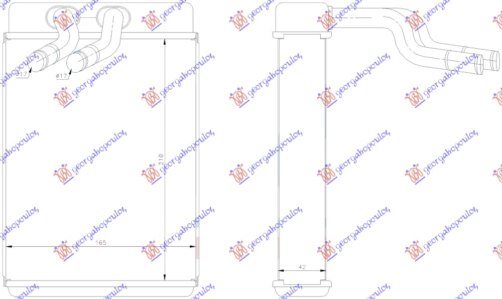 GREJAC KABINE (210x165x42) HYUNDAI H1 VAN 1998-2007 (A1)