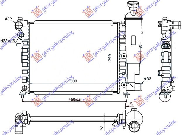 HLADNJAK MOTORA XN (39x32) CITROEN SAXO 1996-1999 (S0/S1)
