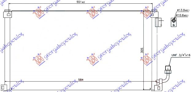HLADNJAK KLIME (584x305x16) CITROEN SAXO 1996-1999 (S0/S1)