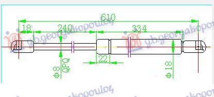 AMORTIZER GEPEK VRATA (611L-355N) CITROEN SAXO 1996-1999 (S0/S1)