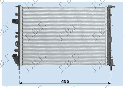 HLADNJAK MOTORA BENZIN/DIZEL (43x38) SA PUMPOM  MEGANE L/B 96-98