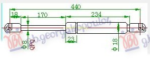 AMORTIZER GEPEK VRATA (440L-480N) RENAULT MEGANE L/B 1996-1998 (BA0/BA1)