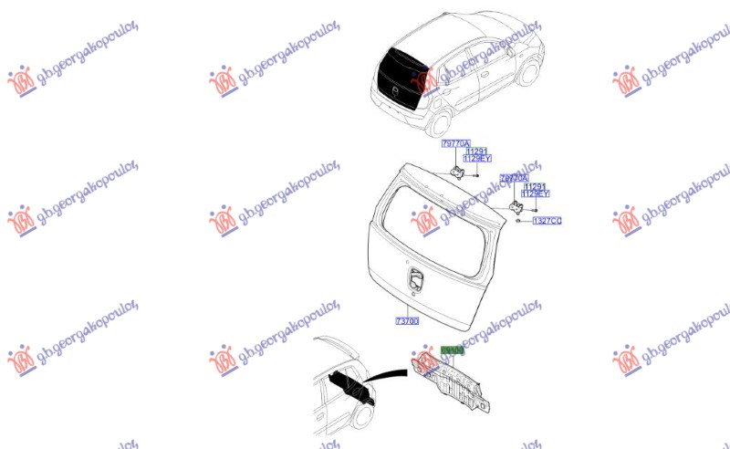 VEZNI LIM ZADNJI (ORIGINALNI) HYUNDAI i10 I 2007-2010 (PA)