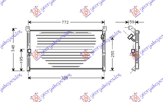 HLADNJAK KLIME 2.0i 16V (790x310) TOYOTA RAV 4 1995-1998 (XA10)