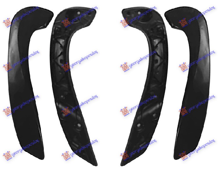RUKOHVAT PREDNJI UNUTRASNJI CRNI  (SET) RENAULT MEGANE H/B - S.W. 2008-2014 (KM0/KM1)