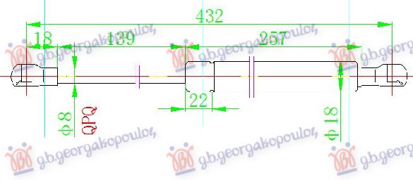 AMORTIZER GEPEK VRATA (431L-600N) RENAULT MEGANE H/B - S.W. 2014-2015 (KM0/KM1)