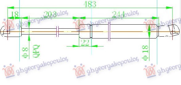 AMORTIZER HAUBE (485L-170N) AUDI Q7 2006-2009 (4LB)