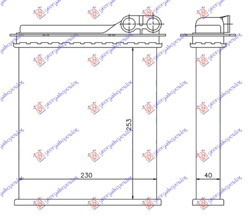GREJAC KABINE (255x230x42) -1997 RENAULT ESPACE 1992-2003 (J/S63/JEO)