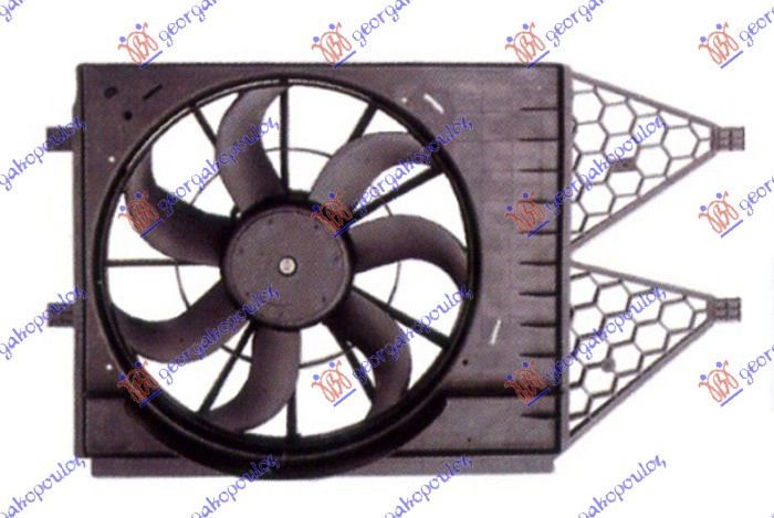 VENTILATOR KOMPLET (1.2/1.4TSI - 1.2/1.4/1.6/1.9TDi) SKODA ROOMSTER 2010-2015 (5J7)