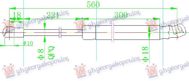 AMORTIZER GEPEK VRATA 5 VRATA (559L-290N) SEAT IBIZA 2015-2017 (6J5/6P1)
