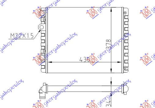 HLADNJAK MOTORA ZA SVE MODELEN (MAN) (-AC) (43x38) VW POLO 1994-1999 (6N1)