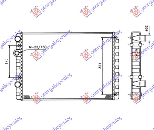 HLADNJAK MOTORA 1.4 FSI BENZIN - 1.7/1.9 DIZEL (51x38) VW POLO 1994-1999 (6N1)