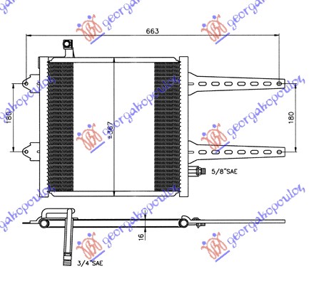 HLADNJAK KLIME (335x365x22) VW LUPO 1998-2005 (6X1/6E1)
