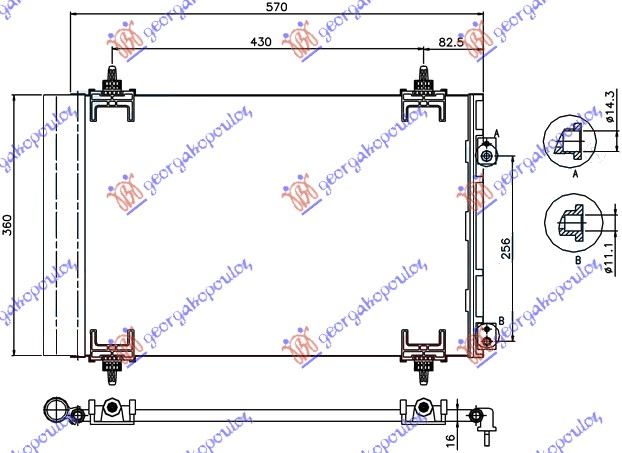 HLADNJAK KLIME BENZIN/DIZEL (535x360x12) CITROEN C4 PICASSO/GRAND PICASSO 2007-2014 (UD/UA)