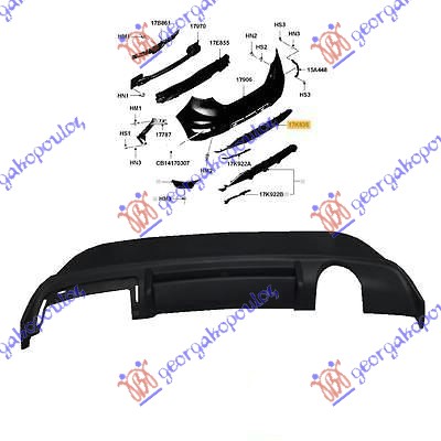SPOJLER ZADNJEG BRANIKA DONJI (SPORT) FORD FIESTA 2008-2013 (CB1/JHJD)