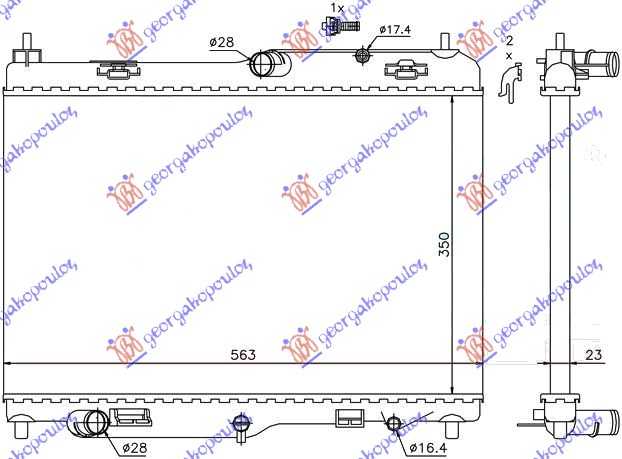 HLADNJAK MOTORA 1.4 BENZIN (AUTO) (56x35.5) FORD FIESTA 2008-2013 (CB1/JHJD)
