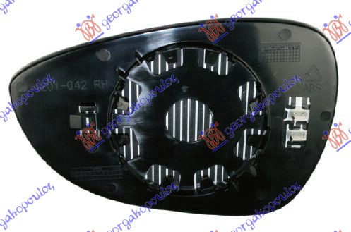 STAKLO RETROVIZORA SA GREJACEM (ASFERICNO) FORD FIESTA 2008-2013 (CB1/JHJD)