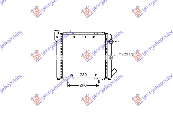 HLADNJAK MOTORA BENZIN (+AC) (39x39.5x1.9) RENAULT 5 SUPER 1985-1995 (B/C40)