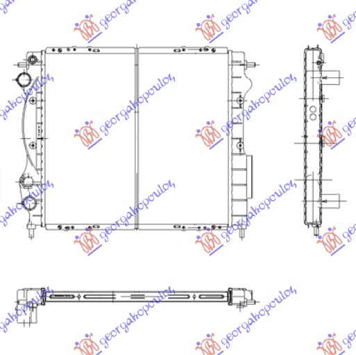 HLADNJAK MOTORA 1.2/1.4 8V (+AC) (43x40) RENAULT CLIO I 1990-1994 (B C57/5 357)