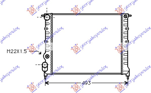 HLADNJAK MOTORA 1.2/1.4CC (-AC) (43x38) RENAULT CLIO I 1990-1994 (B C57/5 357)