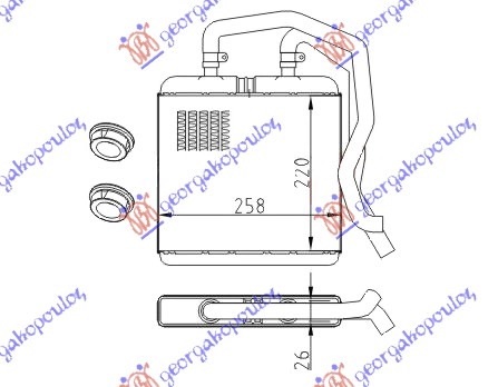 GREJAC KABINE (220x260) 2001- (KOMPLET SA CEVIMA) IVECO DAILY 2000-2007