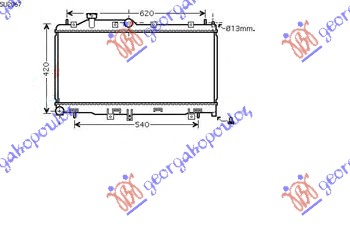 HLADNJAK MOTORA 2.0i/16V TURBO (34x68.5x16) SUBARU LEGACY/OUTBACK 2004-2010 (BL/BM/BR/BP)