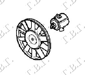VENTILATOR HLADNJAKA KOMPLET (BENZIN) (-AC) (30cm) RENAULT 19 1992-1995 (D53/853/B/C53)