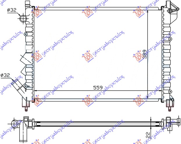 HLADNJAK MOTORA 1.8/2.0 (-AC) (56x41.4) RENAULT ESPACE 1992-2003 (J/S63/JEO)