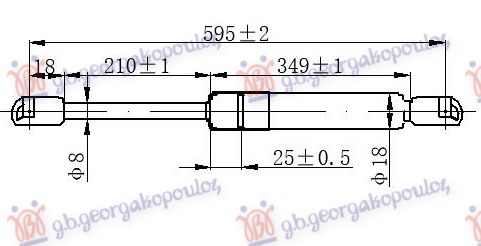 AMORTIZER GEPEK VRATA (595L-500N) RENAULT LAGUNA 1994-1998 (B56/556)