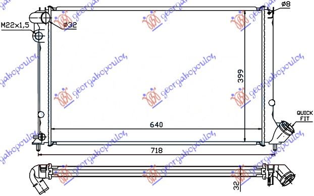 HLADNJAK MOTORA 2.0 16V (MAN) (+AC) (64x40) PEUGEOT 406 SDN 1996-2005 (8C/8E/8F)