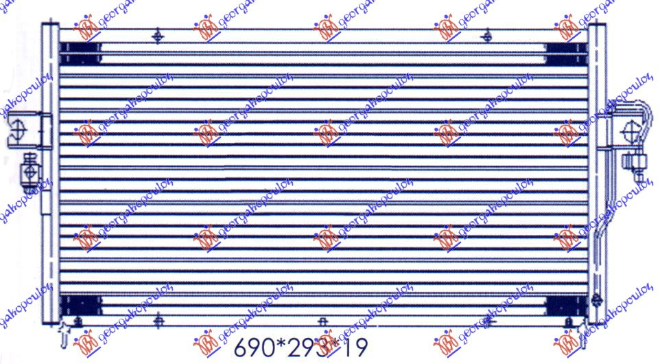 HLADNJAK KLIME ZA SVE MODELE (645x27) (07/12mm) NISSAN ALMERA SDN 1996-1998 (N15)