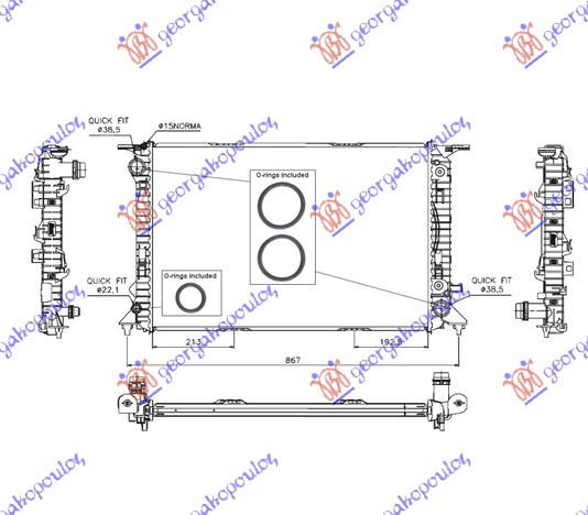 HLADNJAK MOTORA 2.7/3.0 Tdi - 3.0 TFSi/3.2 FSI (AUTO) (72x47) AUDI A4 2011-2015 (8KH/8K2/8K5)
